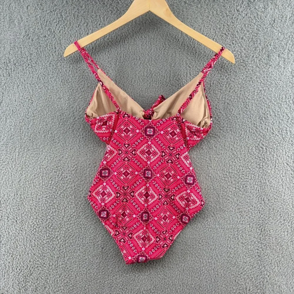 Vanilla Beach Pink Tribal Print One-Piece Swimsuit Size Medium